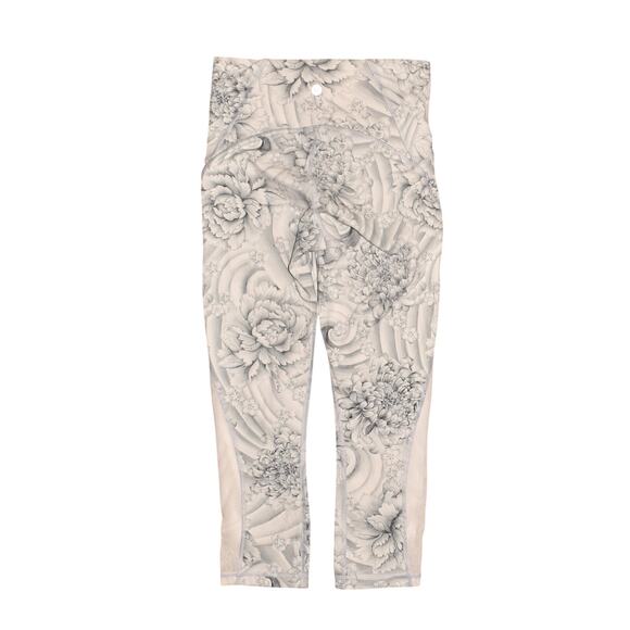 LULULEMON $88 Train Time Crop 21" Twine‎ White Multi White Size 4 - Picture 2 of 4